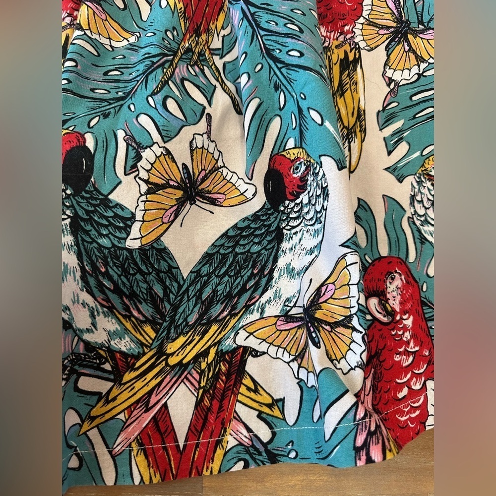 ModCloth Women’s Tropical Print Dress Small 100% Cotton - Picture 2 of 9